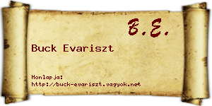 Buck Evariszt névjegykártya